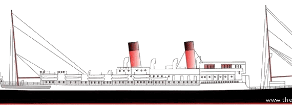 Ship SS Lafayette [Ocean Liner] (1914) - drawings, dimensions, pictures